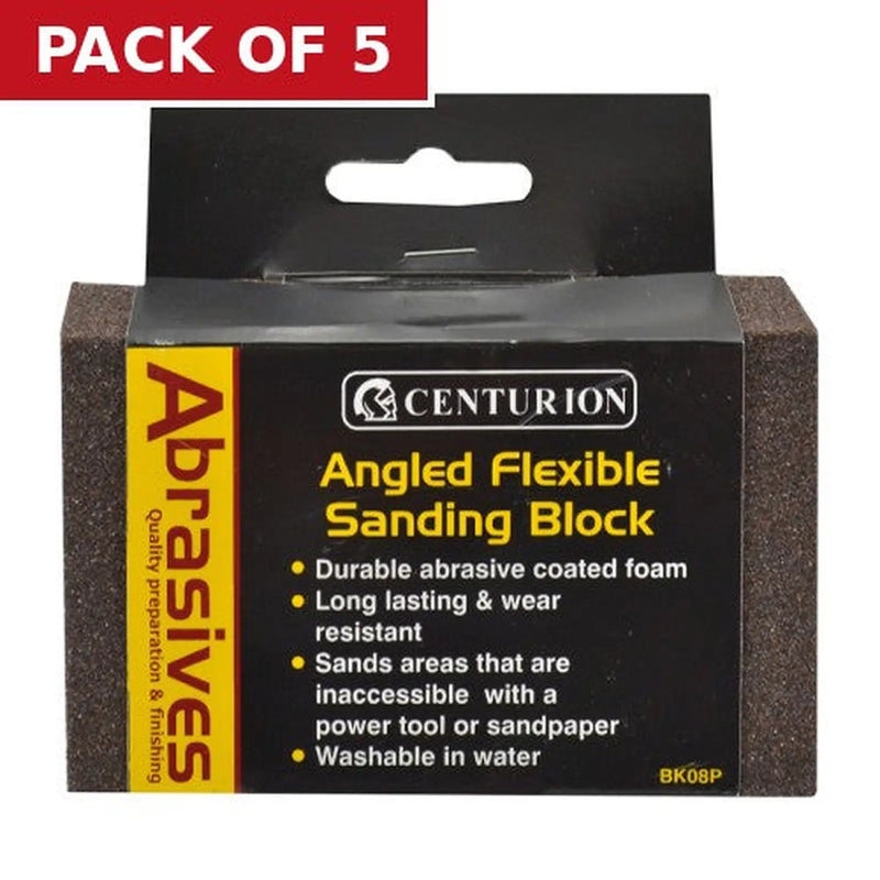 Centurion Abrasives Angled Sanding Block, 97 x 67 x 27mm - Pack of 5