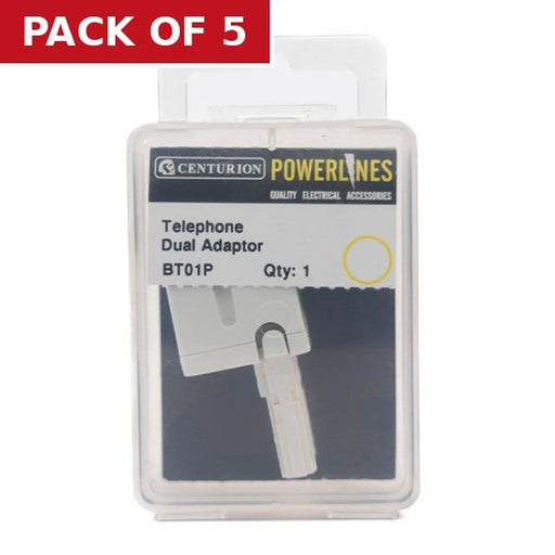 Centurion Telephone Double Adaptor - Pack of 5