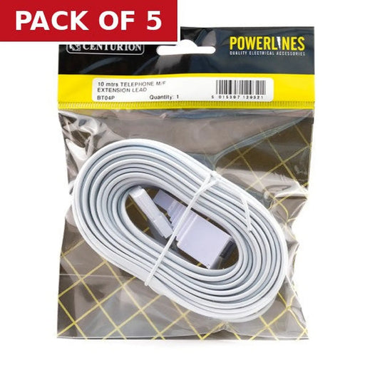 Centurion Telephone Extension Lead, 10m - Pack of 5