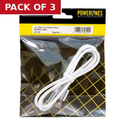 Centurion 1M USB-A to iPhone Style Braided Cable - Pack of 3
