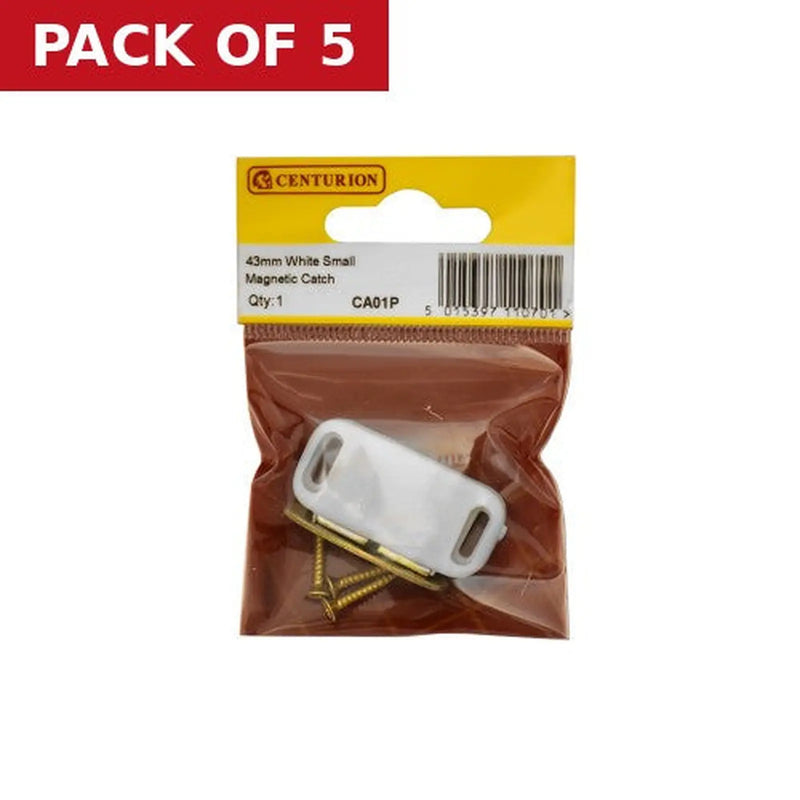 Centurion 43mm White Small Magnetic Catch - Pack of 5