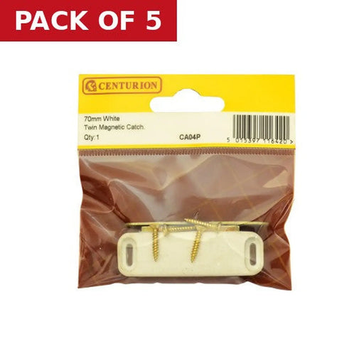 Centurion 70mm White Twin Magnetic Catch - Pack of 5