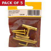 Centurion 40mm PB Solid Brass Showcase Catch - Pack of 5