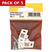Centurion 27mm White Nylon Rocker Catch (Pack of 2) - Pack of 5