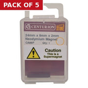 Centurion 24 x 9 x 2mm Neodymium Super Magnet - Pack of 5