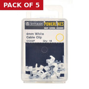Centurion White Cable Clips 4mm - Pack of 5