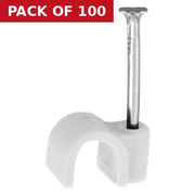 Centurion White Cable Clips 7mm - Pack of 100