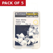 Centurion 7mm White Cable Clips (Pack of 14)-CC04P - Pack of 5