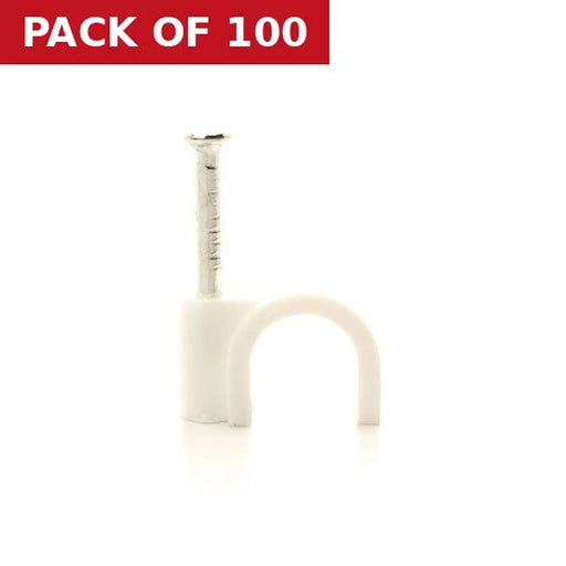 Centurion White Cable Clips 8mm - Pack of 100