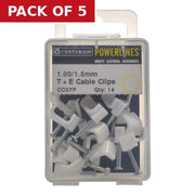 Centurion White T+E Cable Clips 1.00/1.5mm - Pack of 5