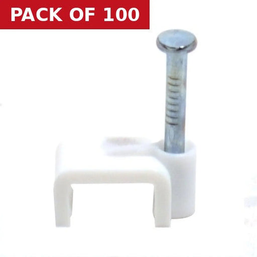 Centurion White T+E Cable Clips 2.5mm - Pack of 100