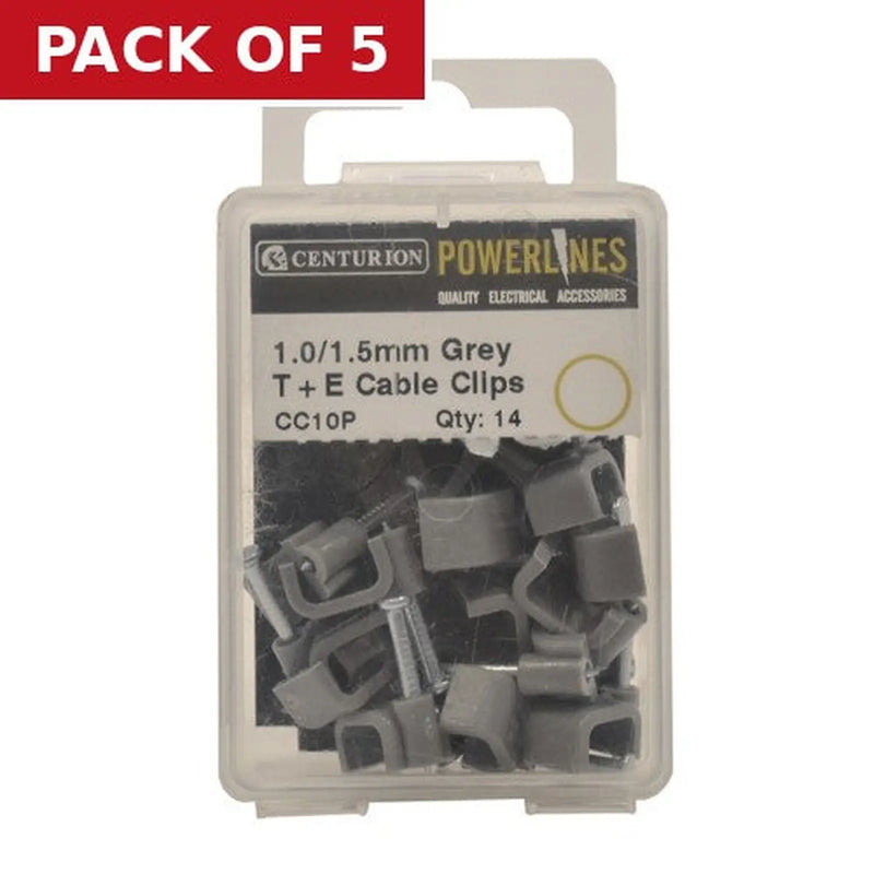 Centurion Grey Cable Clips 1.00/1.5mm - Pack of 5