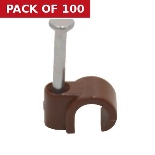 Centurion Cable Clips - Brown Round - 7mm -CC13L - Pack of 100