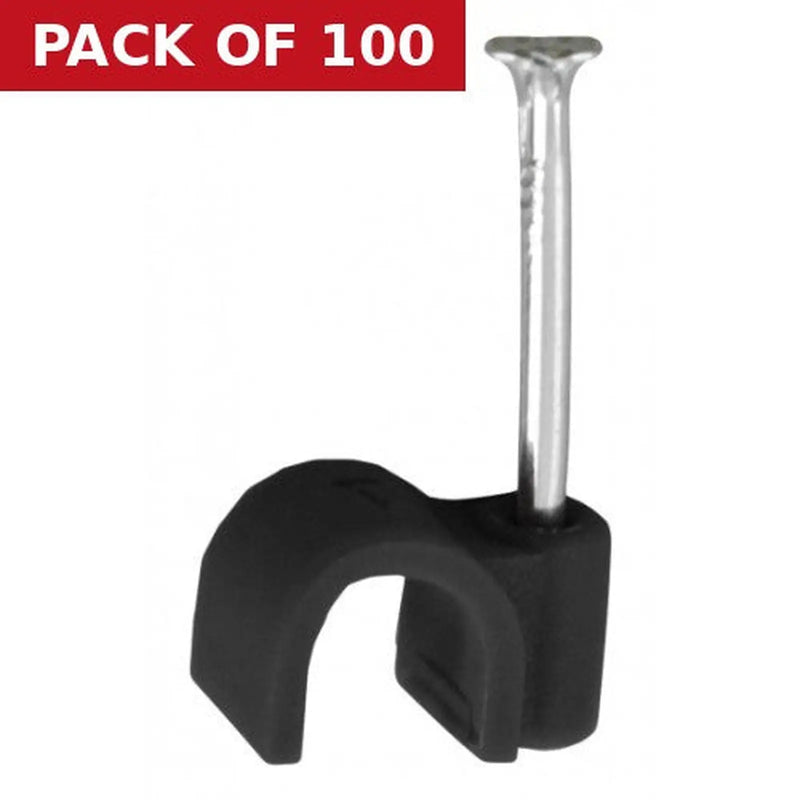 Centurion Black Cable Clips 7mm - Pack of 100