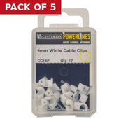 Centurion White Cable Clips 5mm - Pack of 5