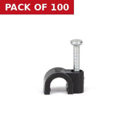 Centurion Black Round Cable Clips 5mm - Pack of 100