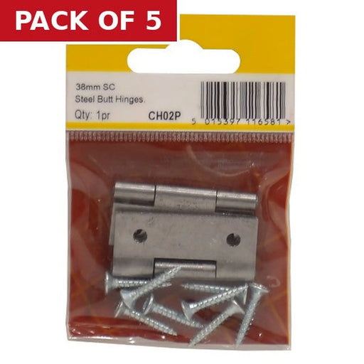 Centurion 38mm SC Steel Butt Hinge (1 pair) - Pack of 5