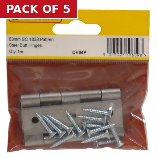 Centurion 63mm SC Steel Butt Hinge (1 pair) - Pack of 5