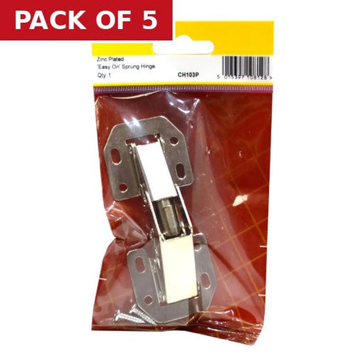 Centurion Sprung Easy On Hinge, Zinc Plated, 97mm - Pack of 5