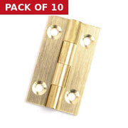 Centurion Solid Drawn Brass Butt Hinges, Self Colour, 38mm x 22mm - Pack of 10