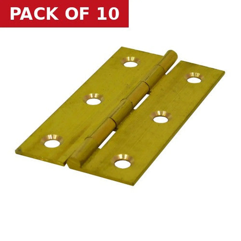 Centurion Solid Drawn Brass Butt Hinges, Self Colour, 51mm x 29mm - Pack of 10