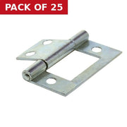 Centurion Steel Flush Hinges, Zinc Plated, 40mm - Pack of 25