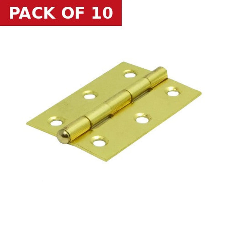 Centurion Loose Pin Steel Butt Hinges, Electro Brassed, 75mm - Pack of 10