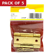 Centurion Steel Butt Hinges, Brassed, 50mm - Pack of 5