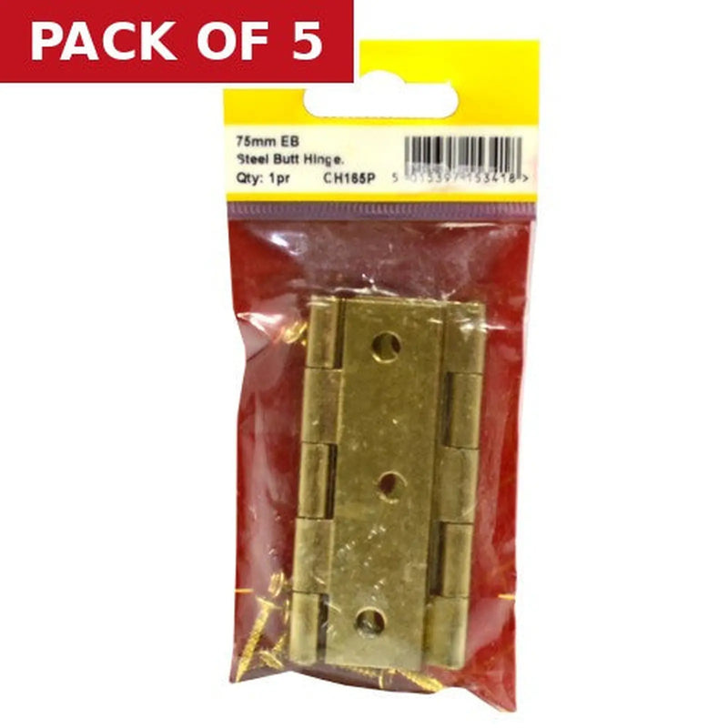 Centurion 75mm EB Steel Butt Hinge (1 pair) - Pack of 5