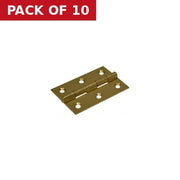 Centurion Steel Butt Hinges, Brassed, 65mm - Pack of 10