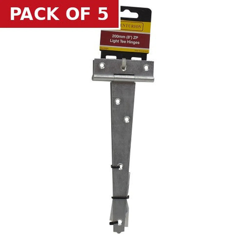 Centurion Light Tee Hinges, Zinc Plated, 201mm - Pack of 5