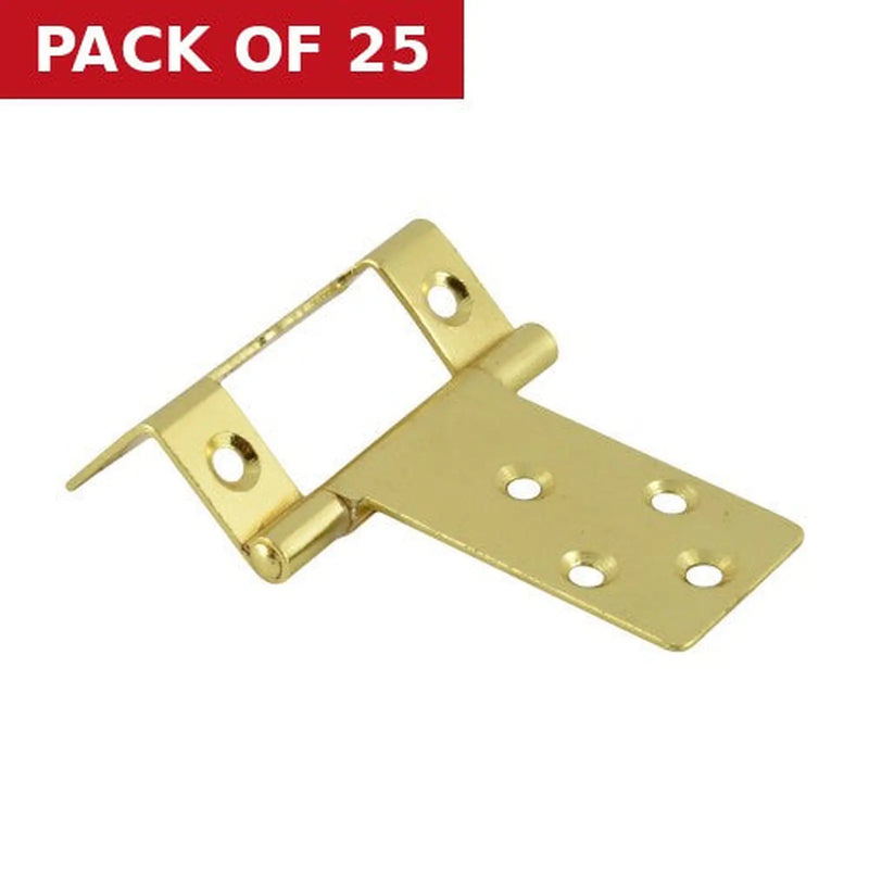 Centurion Single Cranked Steel Flush Hinges, Electro brassed, 51mm x 16mm - Pack of 25