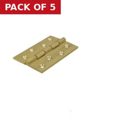 Centurion Heavy Brass Butt Hinges, Self Colour, 102mm x 67mm - Pack of 5