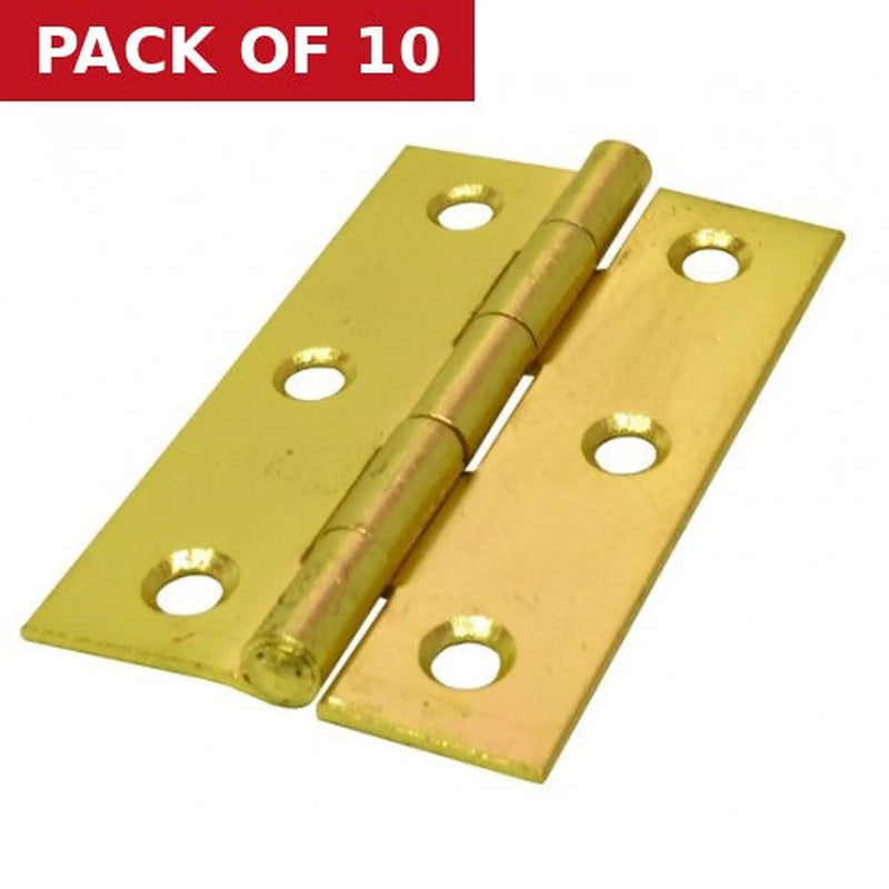 Centurion Steel Butt Hinges, Brassed, 90mm - Pack of 10