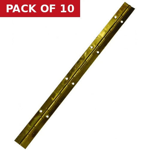 Piano Hinges, Electro Brassed, 1800mm x 25mm - Pack of 10