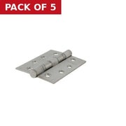 Centurion Ball Bearing Butt Hinges, Satin Stainless Steel, 102mm x 76mm - Pack of 5