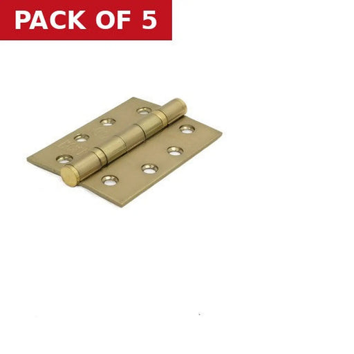 Centurion Ball Bearing Butt Hinges, Electro Brassed, 102mm x 76mm - Pack of 5