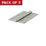 Centurion 75mm BZP Steel Butt Hinges CE Fire Rated 1pr - Pack of 5