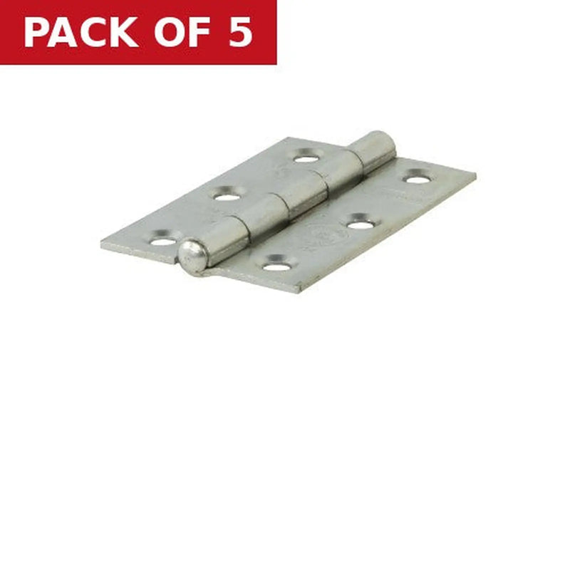 Centurion 75mm BZP Steel Butt Hinges CE Fire Rated 1pr - Pack of 5