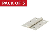 Centurion Steel Butt Hinges, Satin Nickel Plated, 76mm x 51mm - Pack of 5