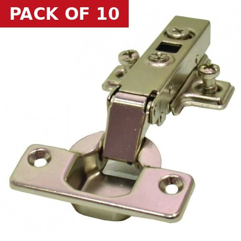 Centurion Soft Close Clip On Sprung Concealed Hinges 95°, Nickel Plated, 35mm - Pack of 10