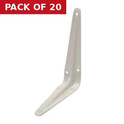 Centurion London Type Shelf Brackets, White Finish, 125mm x 100mm - Pack of 20