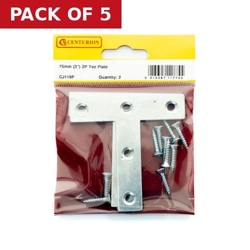 Centurion 75mm (3") ZP Tee Plate (Pack of 2) - Pack of 5