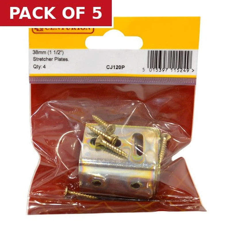 Centurion 38 x 28mm ZP Stretcher Plate (Pack of 4) - Pack of 5