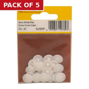 Centurion White Pozi Screw Cover Caps (Pack of 20) - Pack of 5