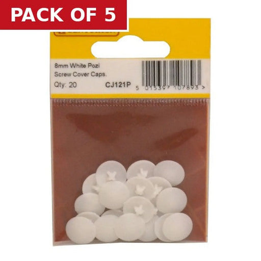 Centurion White Pozi Screw Cover Caps (Pack of 20) - Pack of 5