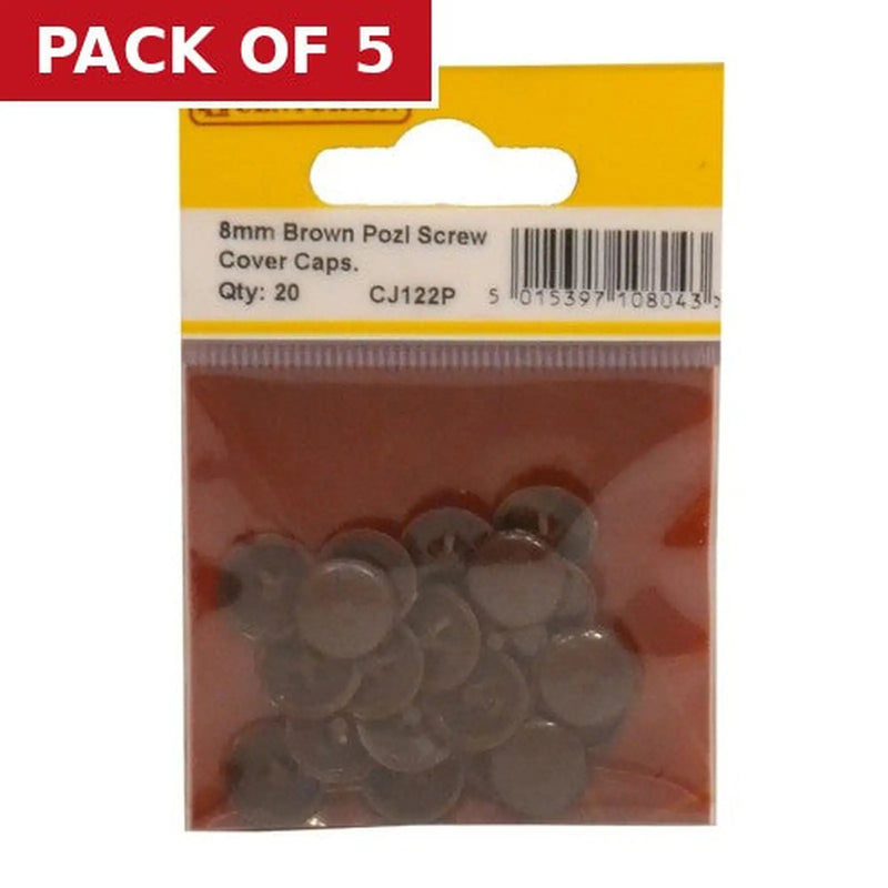 Centurion Brown Pozi Screw Cover Caps (Pack of 20) - Pack of 5
