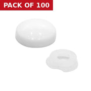 Centurion White Plastic Dome Screw Cover - Pack of 100