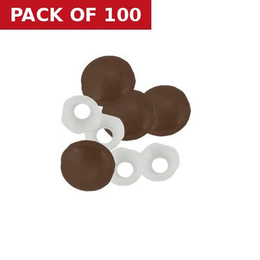 Centurion Brown Plastic Dome Screw Cover - Pack of 100