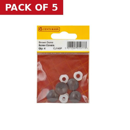 Centurion Brown Plastic Dome Screw Cover (Pack of 4) - Pack of 5
